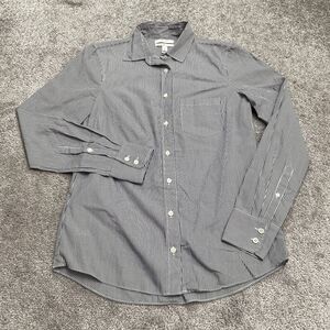 J.Crew Boy Fit Everyday Shirt Womens 4 Black White Striped Long Sleeve Cotton